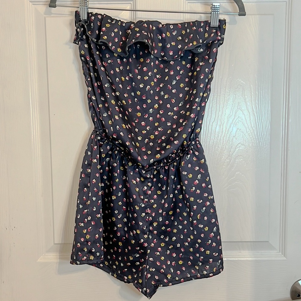 Cute floral silky romper